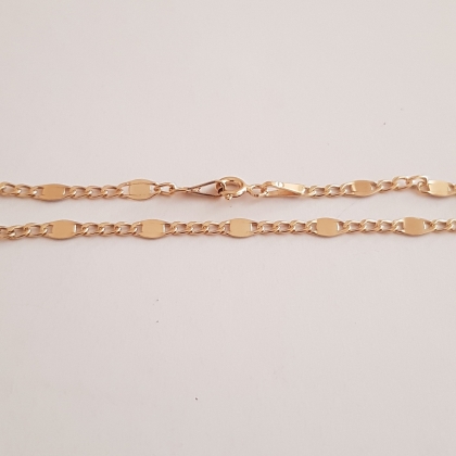 Złota Bransoletka - łańcuszek na rękę - splot Figaro - próba 585